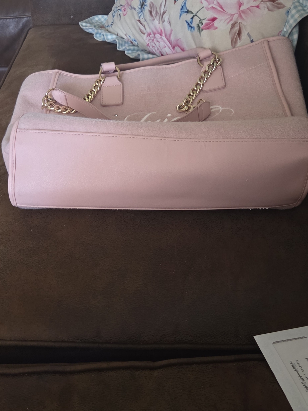 Juicy Couture Blush Pink Tote with Gold Chain Straps - Picture 7 of 9
